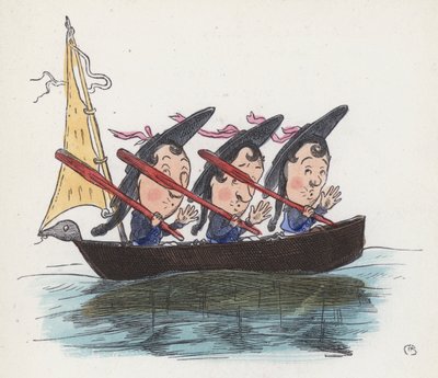 Tre marinai in una barca da Charles Henry (after) Bennett