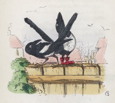 Due gazze su una recinzione da giardino da Charles Henry (after) Bennett