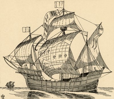 Una nave del tempo di Cristoforo Colombo, 1931 da Charles Henry Bourne Quennell