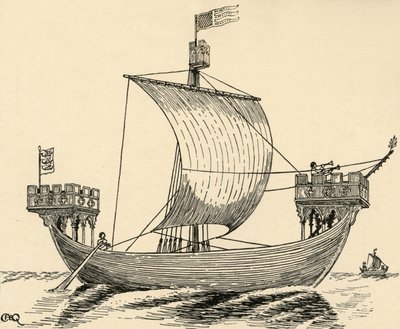 Una nave del tempo di Edoardo I basata sul sigillo di Dover da Charles Henry Bourne Quennell