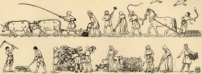 Agricoltura al tempo di Edoardo III dal Luttrell Psalter da Charles Henry Bourne Quennell