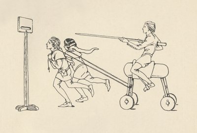 Ragazzi che giocano a Cavalcare alla Quintana Romance di Alessandro, circa 1340. Bodleian, 1931 da Charles Henry Bourne Quennell