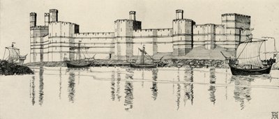 Esterno del castello di Caernarvon, Galles del Nord da Charles Henry Bourne Quennell