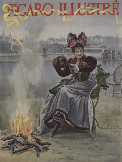 Al Circolo dei Pattinatori. Copertina di Le Figaro Illustré, gennaio 1895 da Charles Henry Tenre