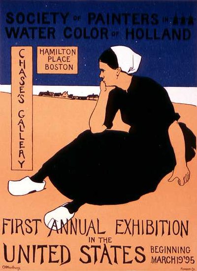Riproduzione di un poster che pubblicizza la prima mostra annuale negli Stati Uniti della 