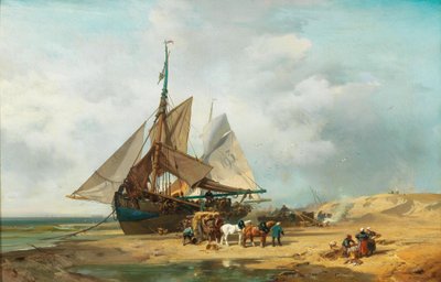 Tedesco: Entladung der Segelschiffe Scarico della nave a vela da Charles Hoguet