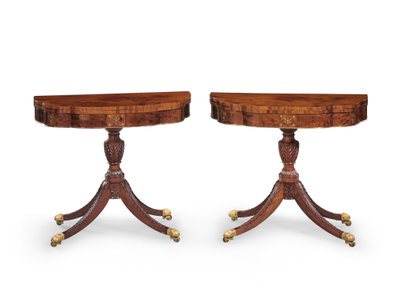 Coppia di tavoli da gioco da Charles Honore (attr. to) Lannuier