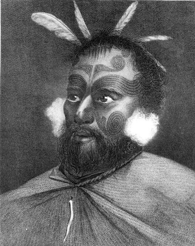 Ritratto di un uomo della Nuova Zelanda, illustrazione da 