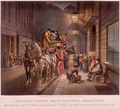 Ufficio postale generale, Lombard Street, Londra, 1827 da Charles Hunt