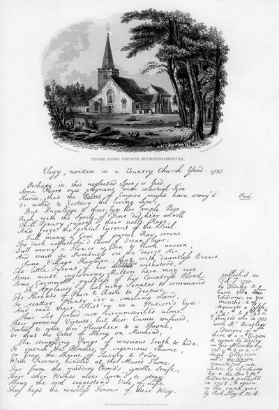 Chiesa di Stoke Poges, Buckinghamshire, c1750, 1840 da Charles J. Smith