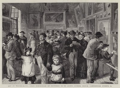 Arte a Whitechapel, Mostra di prestito di quadri nella scuola di St Jude, Commercial Street, East da Charles J. Staniland