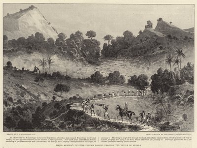 La colonna punitiva del maggiore Arnold che attraversa il passo di Akpara da Charles J. Staniland