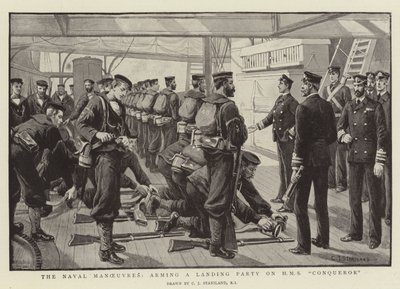 Le Manovre Navali, armamento di una Squadra di Sbarco sulla HMS Conqueror da Charles J. Staniland