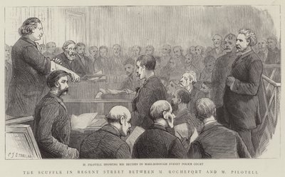 La rissa in Regent Street tra M Rochefort e M Pilotell da Charles J. Staniland