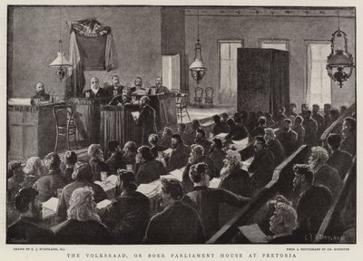 Il Volksraad, o Parlamento Boero a Pretoria da Charles J. Staniland