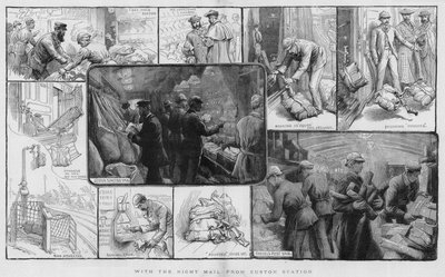 Con la posta notturna dalla stazione di Euston (incisione) da Charles J. Staniland