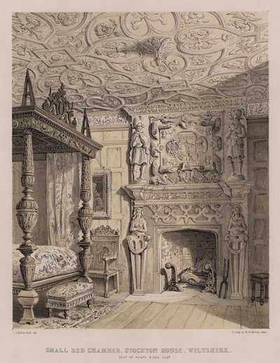 Piccola camera da letto, Stockton House, Wiltshire, residenza di Henry Biggs da Charles James Richardson