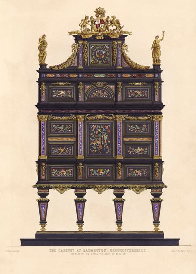 Il gabinetto a Badminton, Gloucestershire, la sede del duca di Beaufort da Charles James Richardson