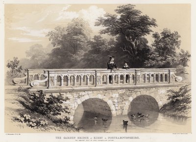 Il ponte del giardino a Kirby nel Northamptonshire, l
