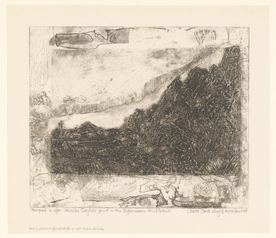Paesaggio roccioso con strade e un fiume da Charles James Wright (signed by artist)