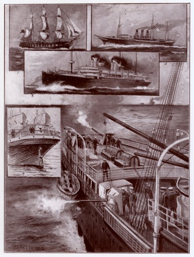 Navi mercantili armate da Charles John de (after) Lacy