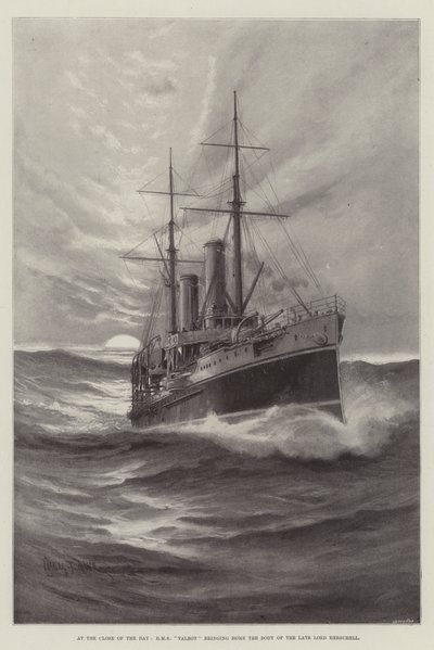 Alla Fine della Giornata, HMS Talbot riporta il Corpo del defunto Lord Herschell da Charles John de Lacy