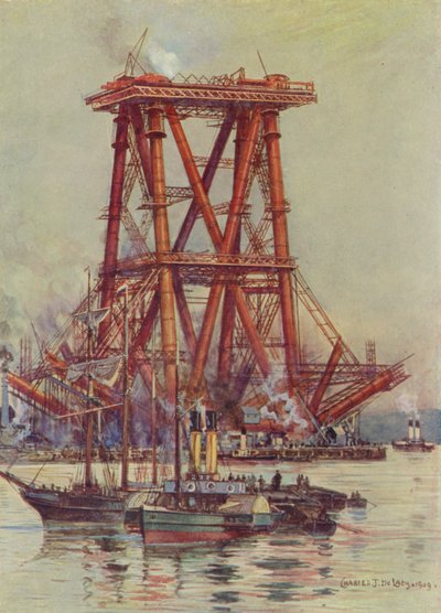 Costruzione del ponte Forth da Charles John de Lacy