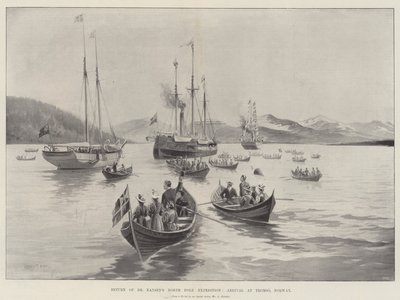 Ritorno della spedizione al Polo Nord del Dr. Nansen, arrivo a Tromso, Norvegia da Charles John de Lacy