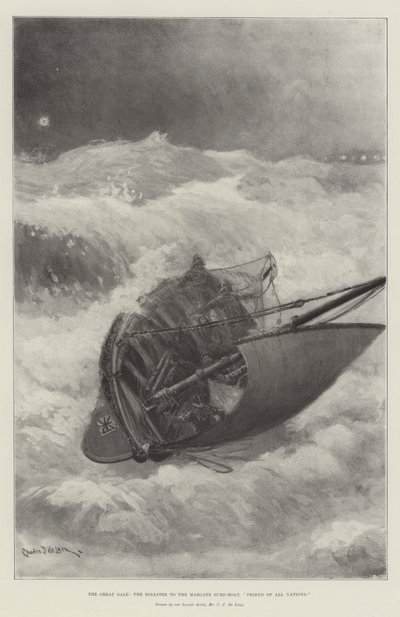 La grande tempesta, il disastro alla barca di salvataggio di Margate, Amico di tutte le nazioni da Charles John de Lacy