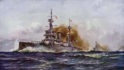 Un famoso incrociatore da battaglia - HMS Invincible da Charles John de after Lacy