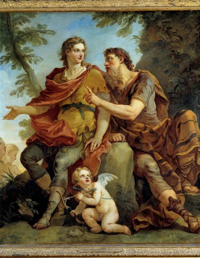 Storia di Telemaco: Telemaco ascolta i consigli di Mentore da Charles Joseph Natoire