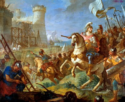 Assedio della città di Arles da parte di Teodorico II, re dei Visigoti da Charles Joseph Natoire