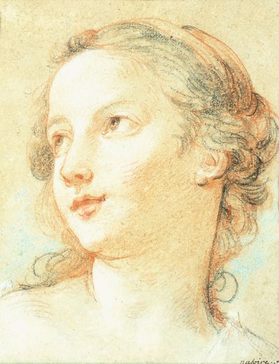 La testa di una ragazza che guarda a sinistra da Charles Joseph Natoire