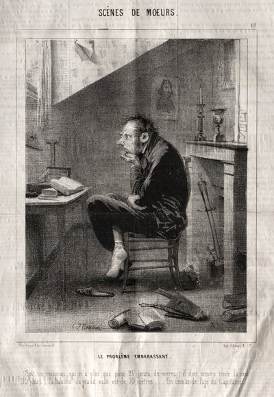 Scènes de Moeurs: Le Problème embarassant da Charles Joseph Traviès de Villers