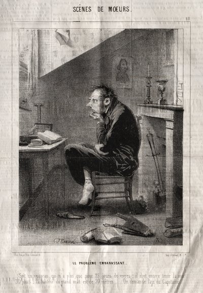 Scene di costumi: Il problema imbarazzante... da Charles Joseph Traviès de Villers