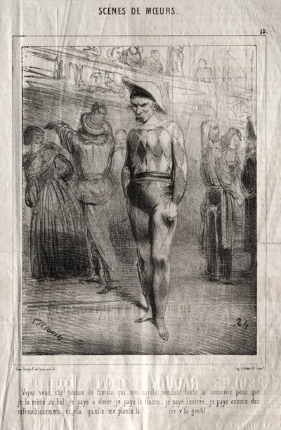 Scene di costume: Vedete, quella furba di Pamela che mi coccola tutta la settimana per farmi portare al ballo... da Charles Joseph Traviès de Villers