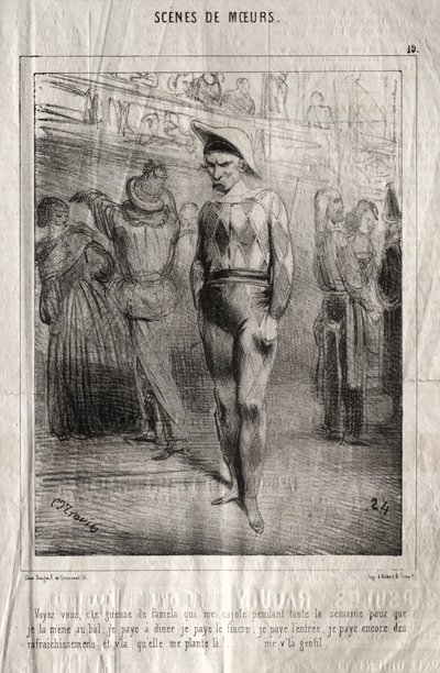 Scene di costumi: Vedete, quella cheuse di Pamela che mi lusinga per tutta la settimana... da Charles Joseph Traviès de Villers