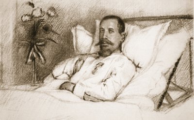 Un leader il cui ferimento Sir Ian Hamilton ha definito una calamità: Generale Gouraud, in ospedale a Parigi, da The Illustrated War News, 1915 da Charles Jules Duvent