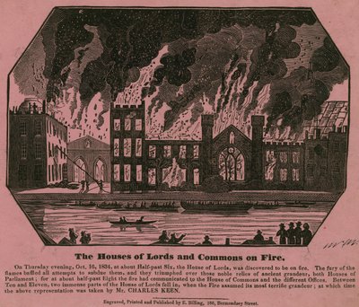 Le Case dei Lord e dei Comuni in fiamme, 16 ottobre 1834 da Charles Keene