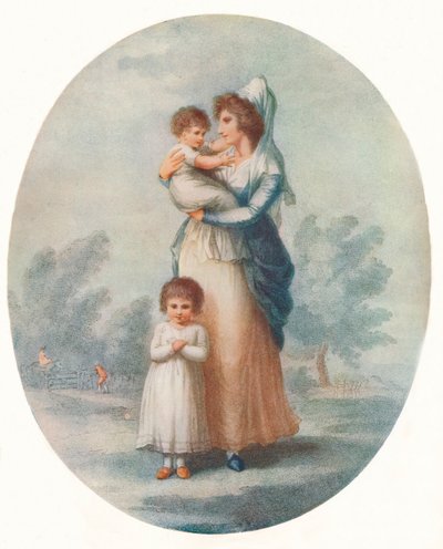 Lady Rushout e bambini, c. 1795 da Charles Knight