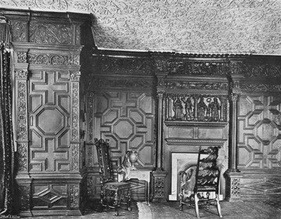 Dettagli delle Sculture e dei Lavori in Gesso nella Sala di Quercia da Charles Latham