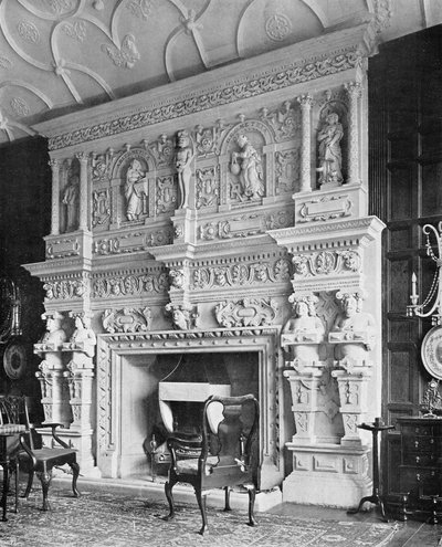 Il camino nel salotto, South Wraxall Manor, da 