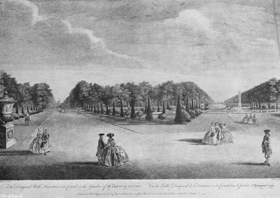 Gli Yews a Hampton Court nel XVIII secolo da Charles Latham