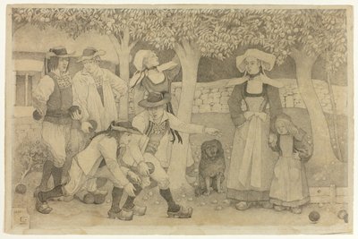 Giocatori di petanque in Bretagna da Charles Laval
