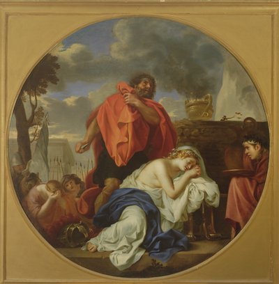 Iefte sta per sacrificare sua figlia da Charles Le Brun