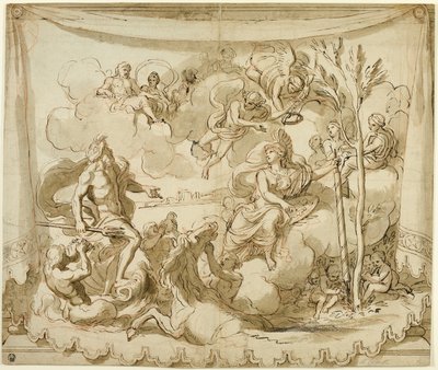 Nettuno e Minerva discutono della fondazione di Atene da Charles Le Brun