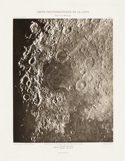 Carte photographique de la lune, planche II.A (Carta fotografica della Luna, lastra II.A),13 settembre da Charles le Morvan