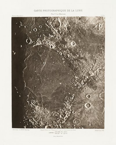 Carte photographique de la lune, planche IX.A (Carta fotografica della Luna, lastra IX.A),21 ottobre da Charles le Morvan