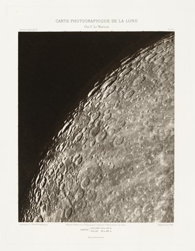 Carte photographique de la lune, planche VI.A (Carta fotografica della Luna, lastra VI.A),6 febbraio da Charles le Morvan