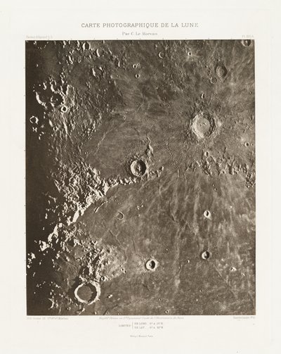 Carte photographique de la lune, planche XIII.A (Carta fotografica della Luna, lastra XIII.A),23 ottobre da Charles le Morvan